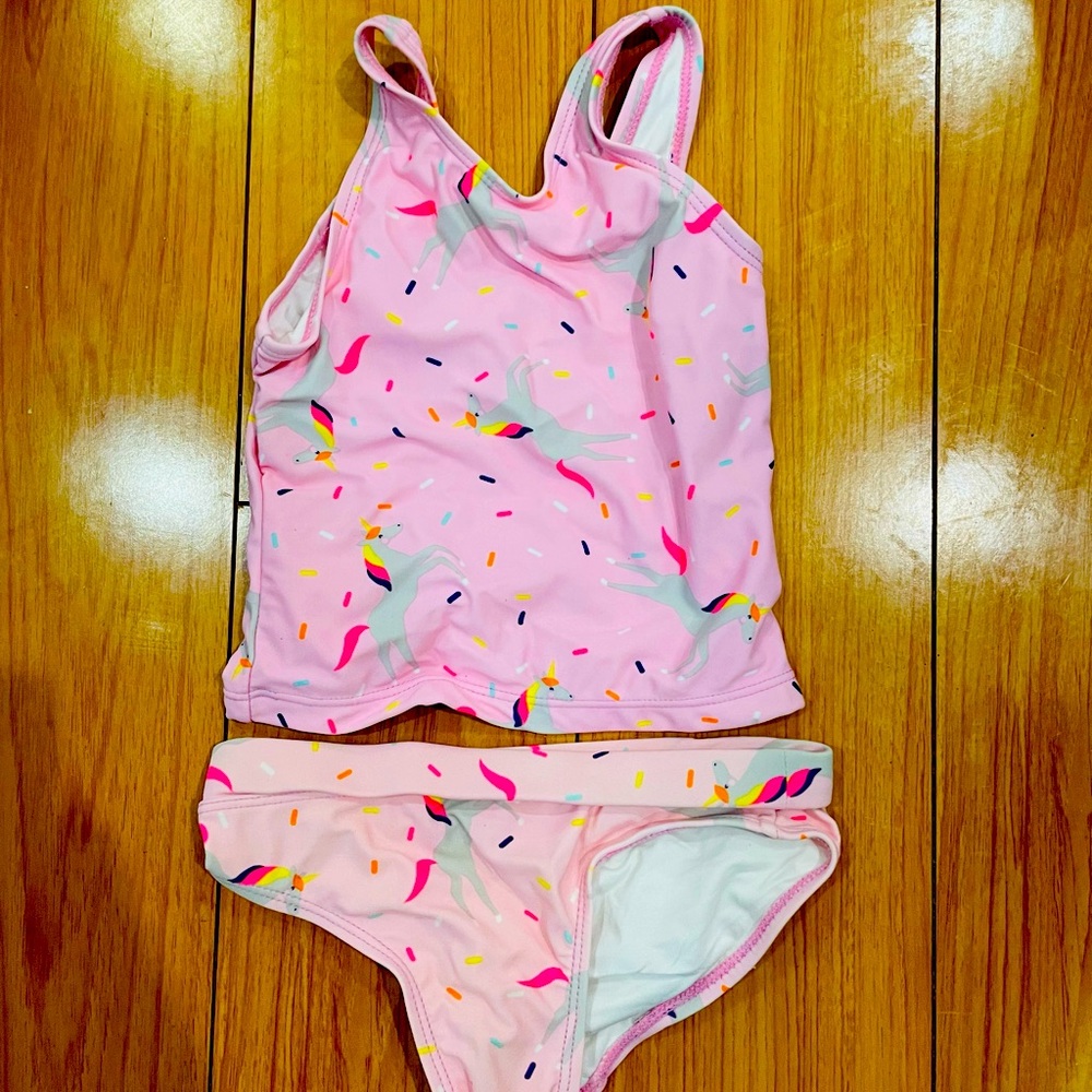 Cotton girls pink swimsuit